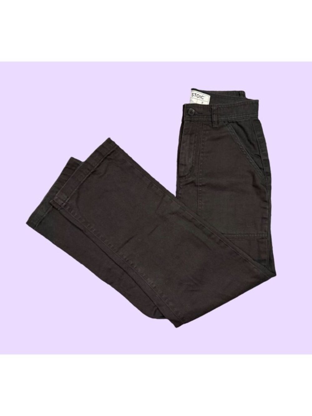 Stoic Venture Wide Leg Pants Women’s Size 2 Black Carpenter High Rise Cotton
